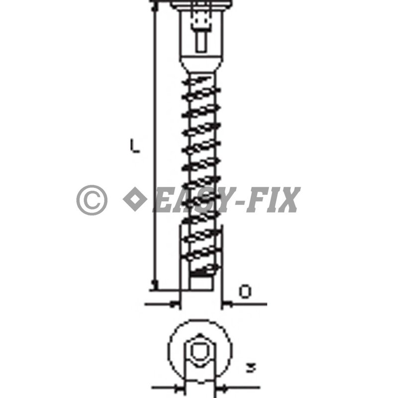 Surub pt cuplare PAL cap inecat 7.0x40 ZA - SW 4